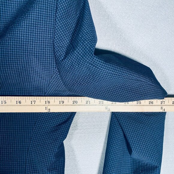 Hugo Boss Blazer Mens 38R Blue Wool Blend Gingham Plaid Sport Coat Jacket - Picture 12 of 15